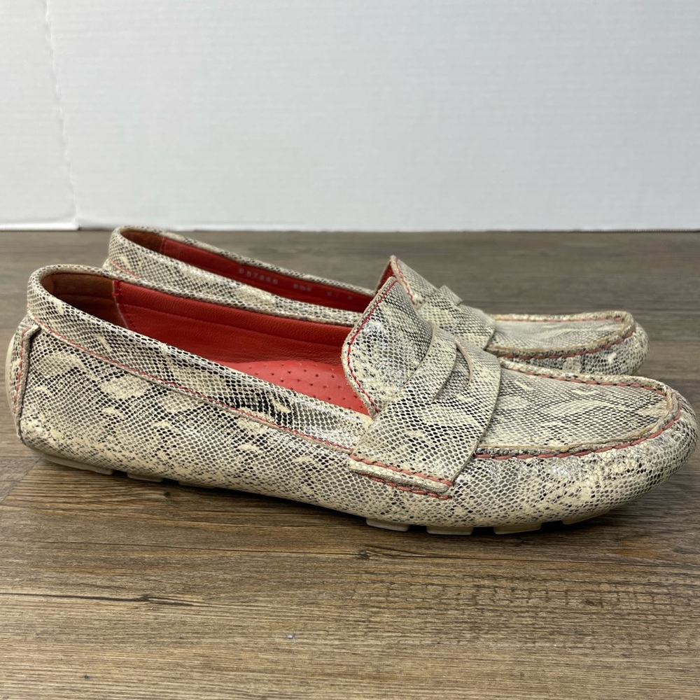 Cole Hann Air Shoes Women’s Driving Penny Loafers Snake Print Leather, 8 1/2 - Picture 5 of 11